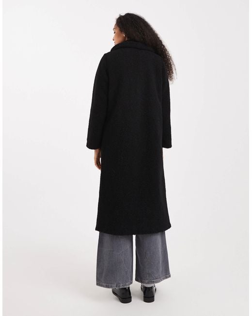 Threadbare Black Borg Maxi Coat