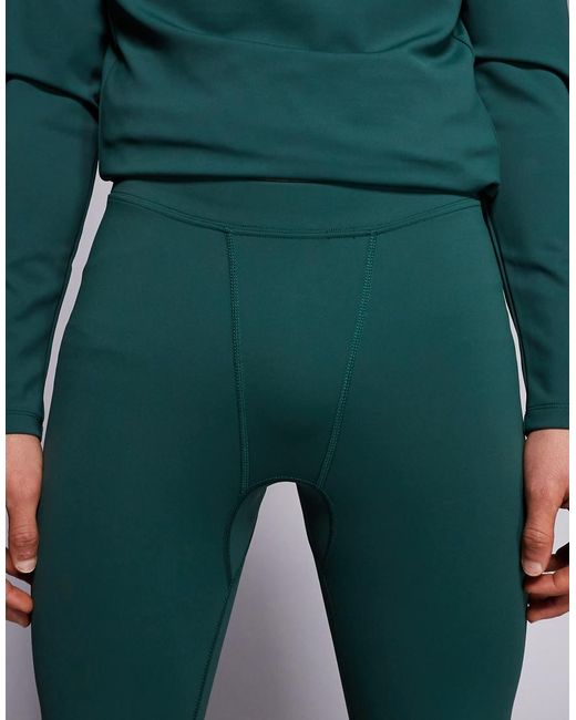 ASOS 4505 Ski & Snow Blue Asos 4505 Ski Thermal Fleece Back Base Layer Legging With Sweat Wicking for men