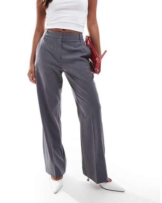 ASOS Blue Petite Tailored Slim Straight Trousers