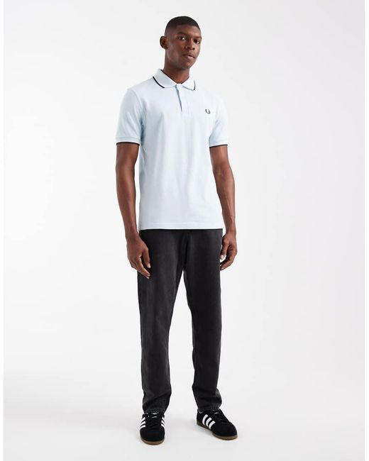 Fred Perry White Twin Tipped Polo Shirt for men