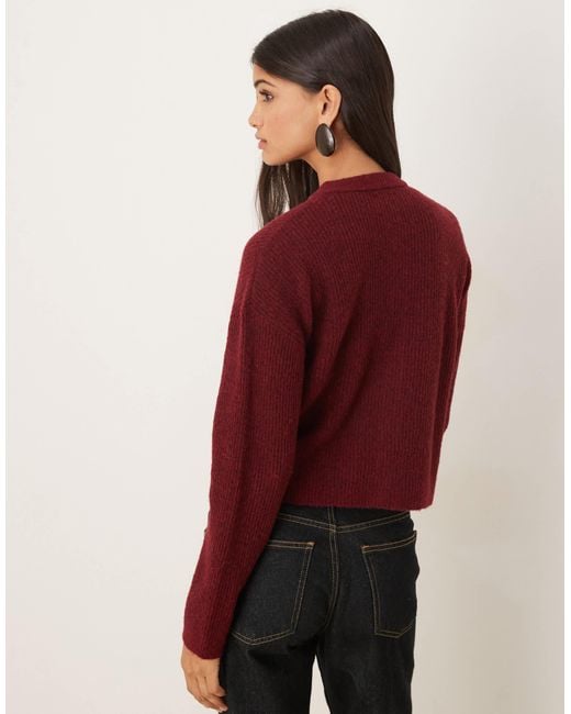 Gilet en alpaga à taille cintrée - prune ASOS en coloris Red