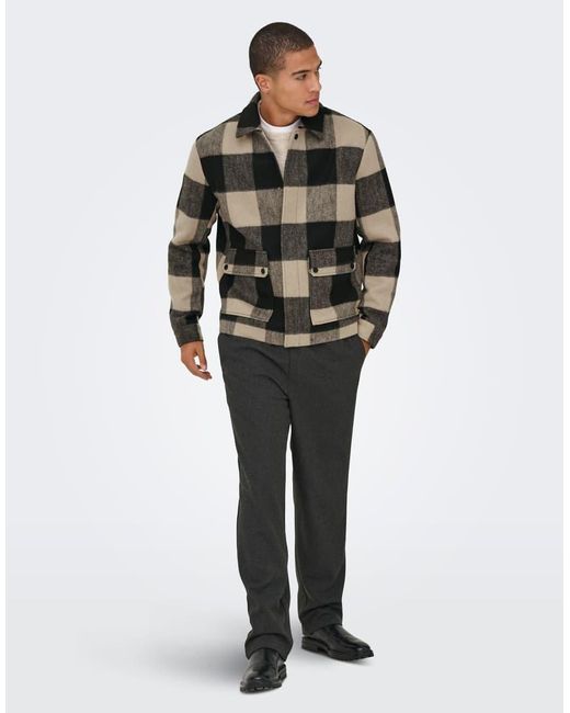 Only & Sons Gray Jacket for men