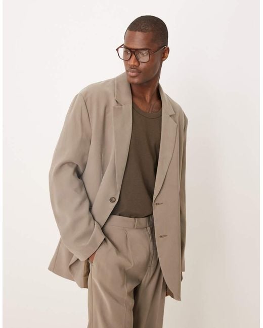 ASOS Natural Slouchy Oversized Suit Jacket for men