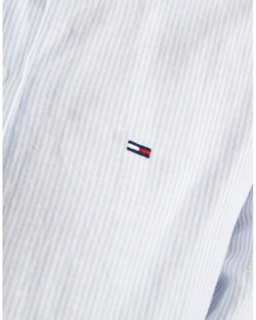 Tommy Hilfiger White Relaxed Fit Linen Blend Shirt