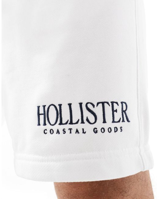 Pantaloncini della tuta da 9" bianchi tecnici con logo di Hollister in Black da Uomo