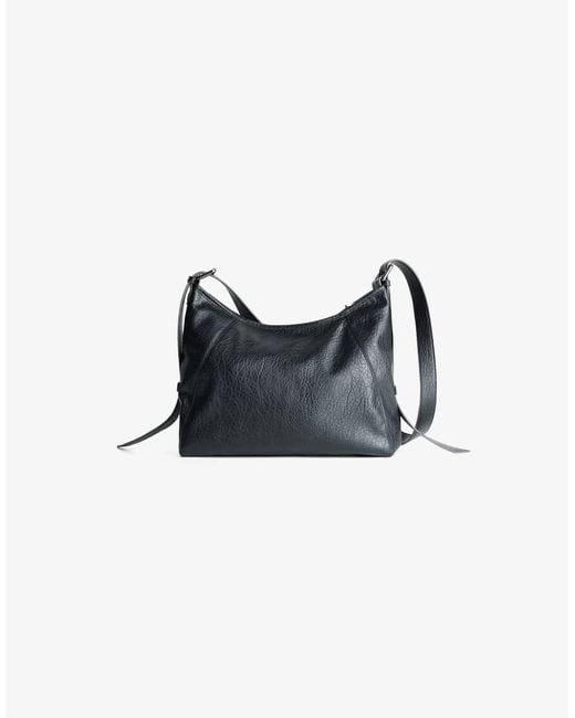 Bershka Black Faux Leather Crossbody Bag for men