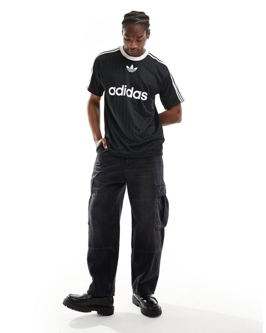Adidas Originals Black Adicolor Football T-shirt for men