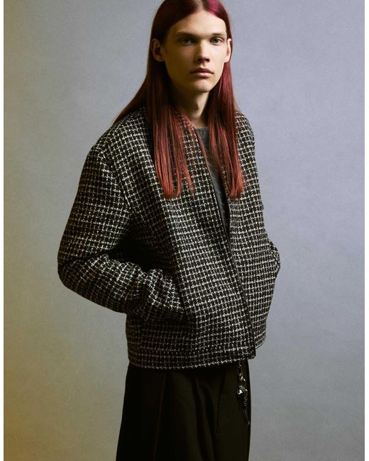 Veste courte en chenille Bershka pour homme en coloris Brown