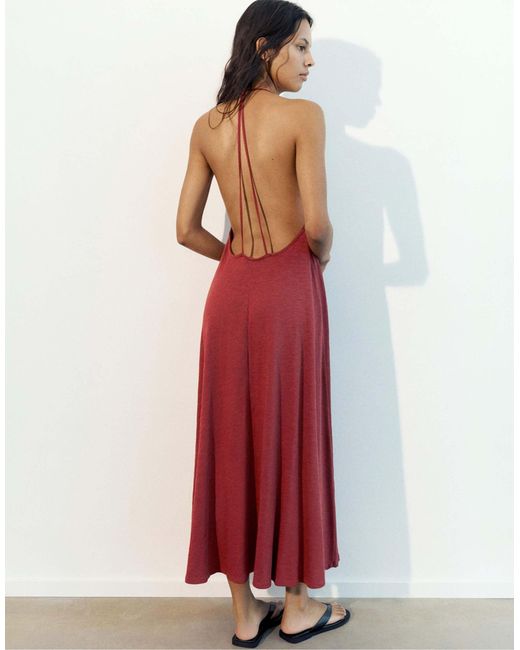 Pull&Bear Red – midikleid