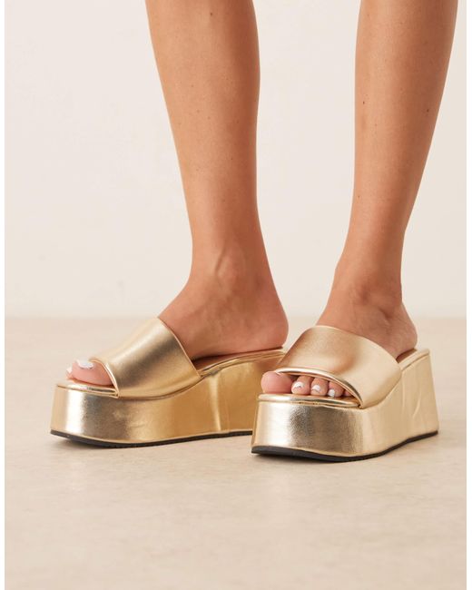 ASOS White Tornado Mule Flatform Sandals