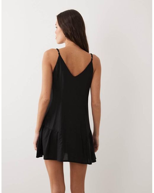 esmé studios Black Strappy Mini Beach Dress