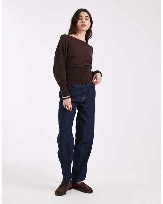Cotton On Blue Long Sleeve Cotton Batwing Knit