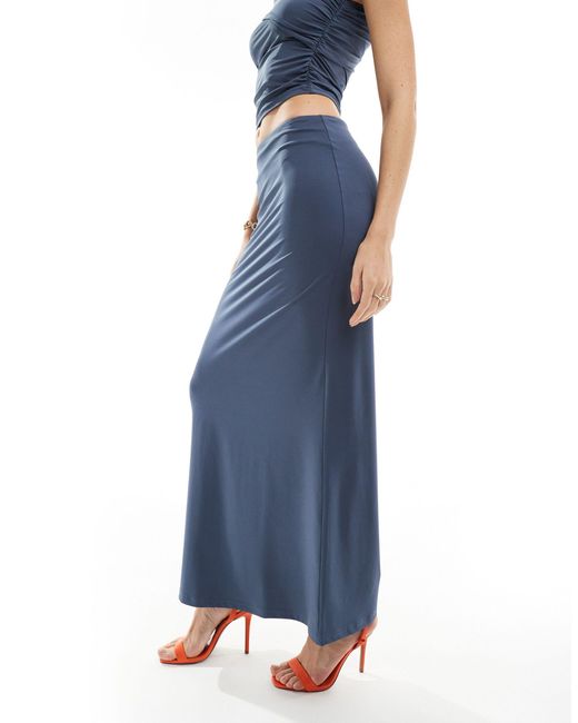 4th & Reckless Blue Column Maxi Skirt Co-ord