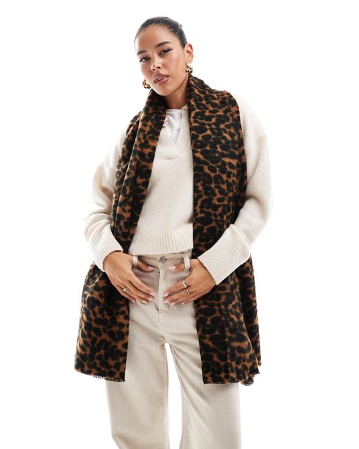 ASOS Multicolor – gewebter schal mit leopardenmuster