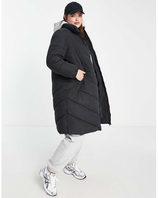 Vero Moda Gewatteerde Jas Met Lange Pasvorm in het White