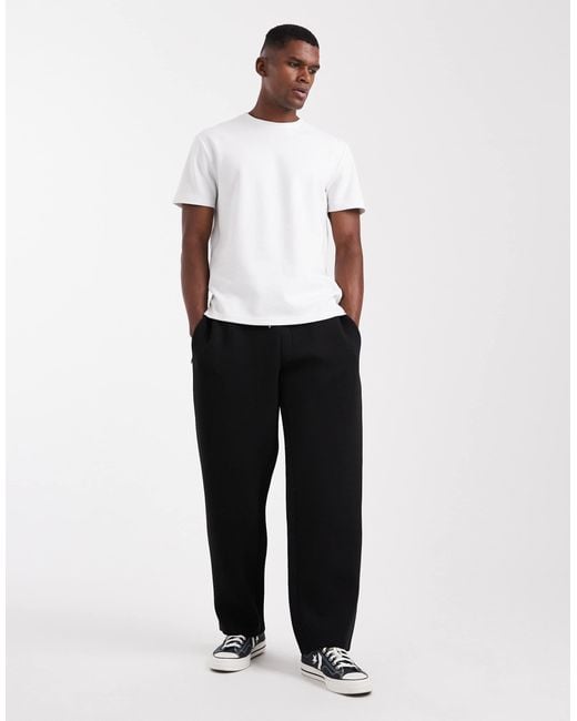 Jack & Jones – loose-fit-jogginghose aus neopren-stoff in White für Herren