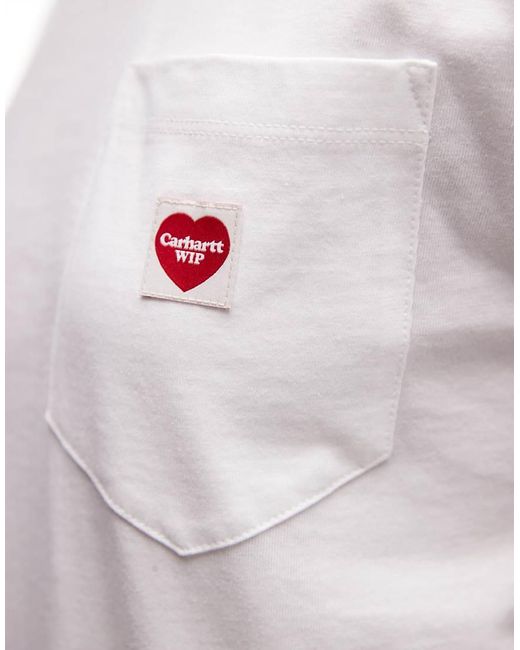 Carhartt White Small Heart Pocket T-shirt