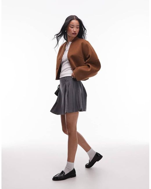& Other Stories White Wool Mock Neck Jacket