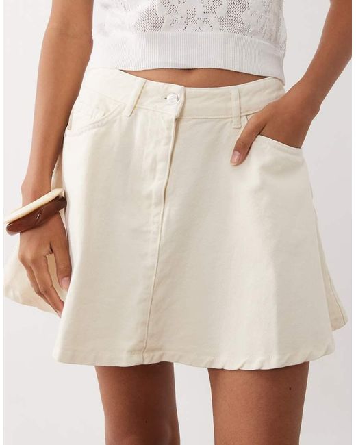ASOS Natural Circle Denim Skirt