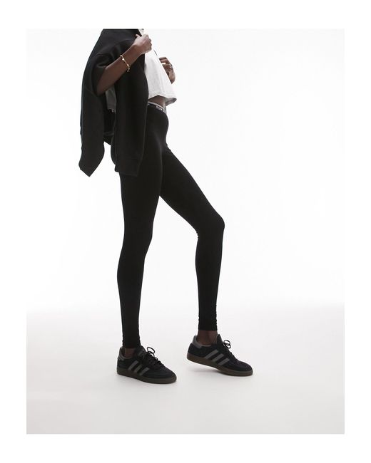 TOPSHOP Black Branded Elastic legging