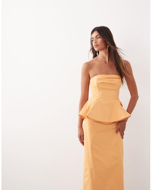ARRANGE Natural Bandeau Cinched Maxi Dress