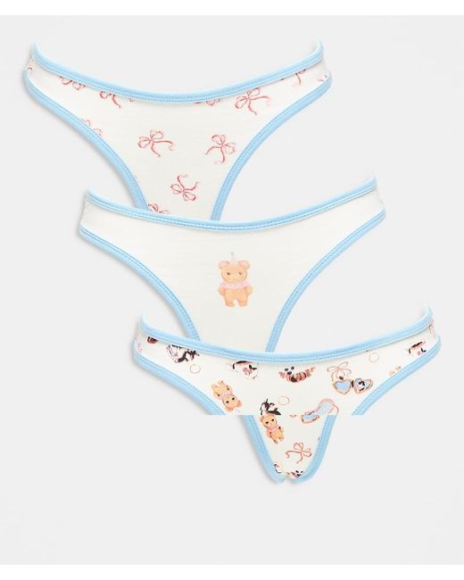 Daisy Street Blue 3 Pack Briefs