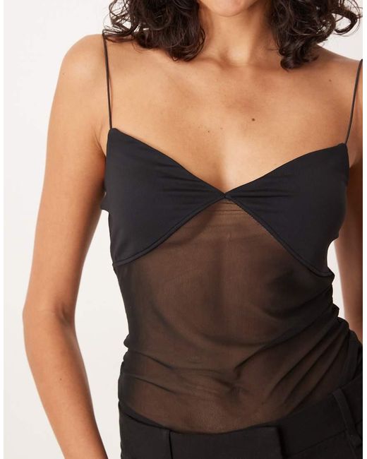 ASOS Black Ultimate Mesh Cami Top