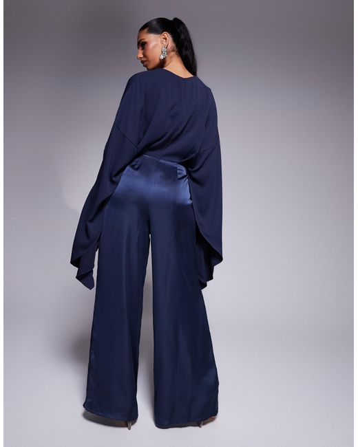 ASOS Blue – jumpsuit aus chiffon-satin-mix