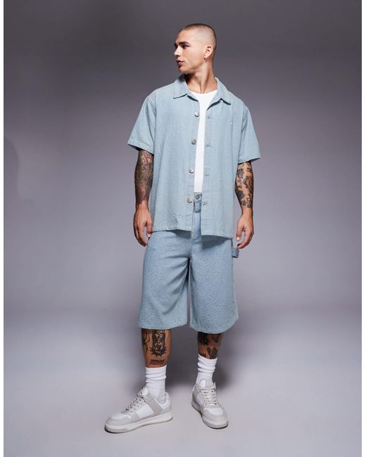 Short d'ensemble texturé à motif cœurs Sixth June pour homme en coloris Blue