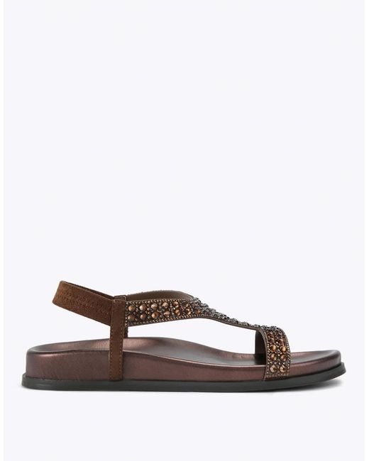 KG by Kurt Geiger Brown Rowe Flat Sandals