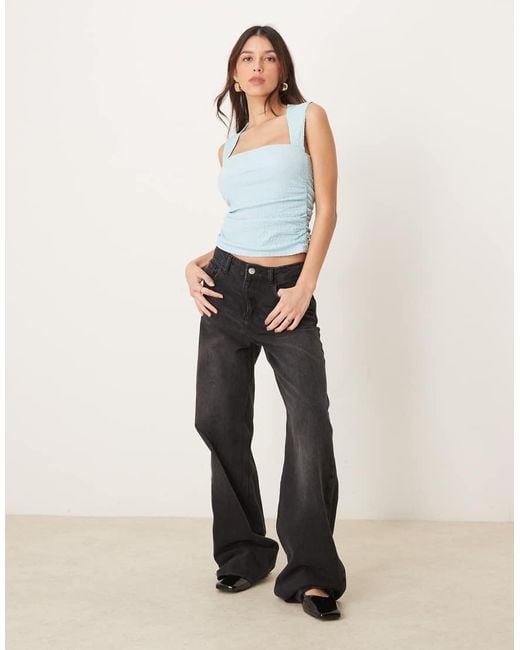 Abercrombie & Fitch White Square Neck Sleeveless Top