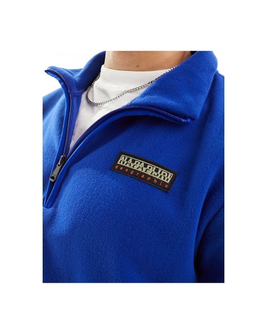 Napapijri – iaato – polarfleece-sweatshirt in Blue für Herren