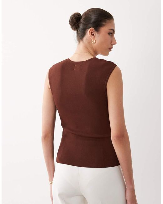 ASOS Brown Hardware Structured Top