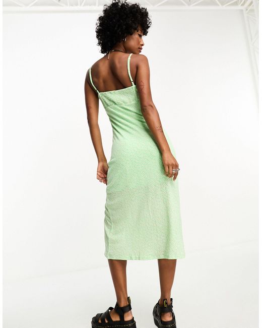 ONLY Green Exclusive Midi Dress With Side Slit