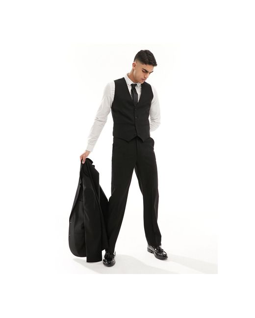 ASOS Black Slim Suit Waistcoat for men