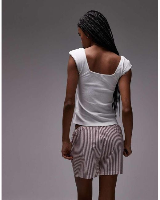 Tommy Hilfiger Gray Pointelle Pyjama Top And Shorts Gift Set With Eye Mask