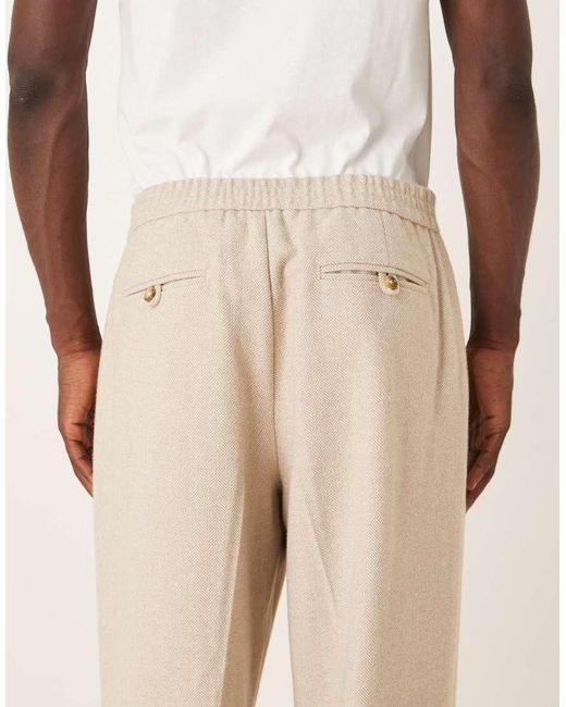 ASOS Natural Wide Smart Pants for men