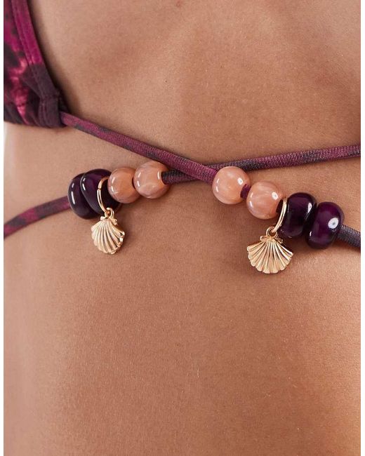 Motel Red Pirama Hibiscus Paisley Bikini Top