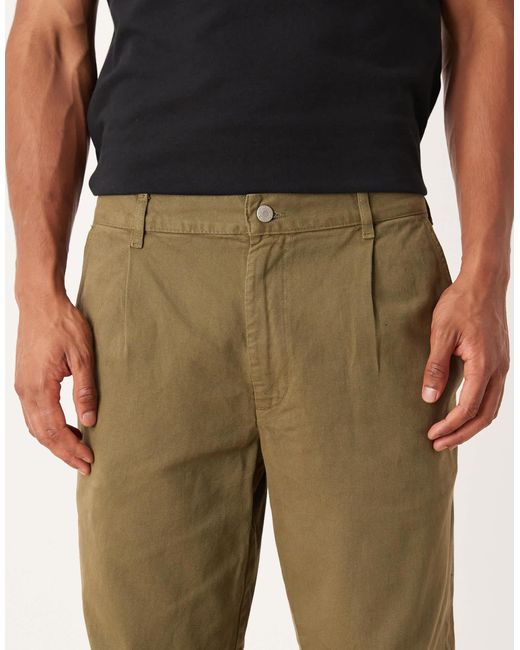 ASOS Natural Relaxed Tapered Trousers for men