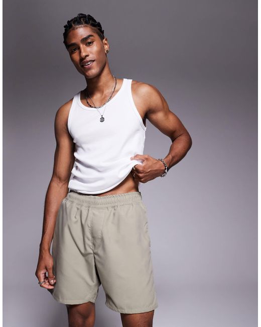 ASOS – halblange badeshorts in Gray für Herren