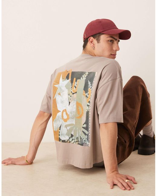 ASOS – boxy fit oversize-t-shirt in Brown für Herren