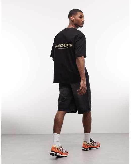 PEGADOR White Colne Oversized Logo T-shirt With Back Print for men