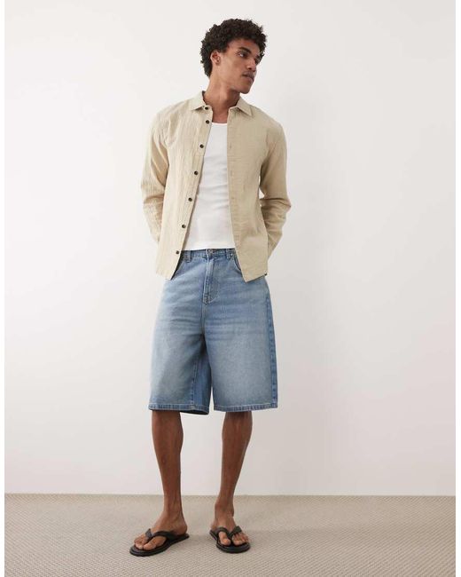 ASOS Natural Regular Fit Textured Shirt for men