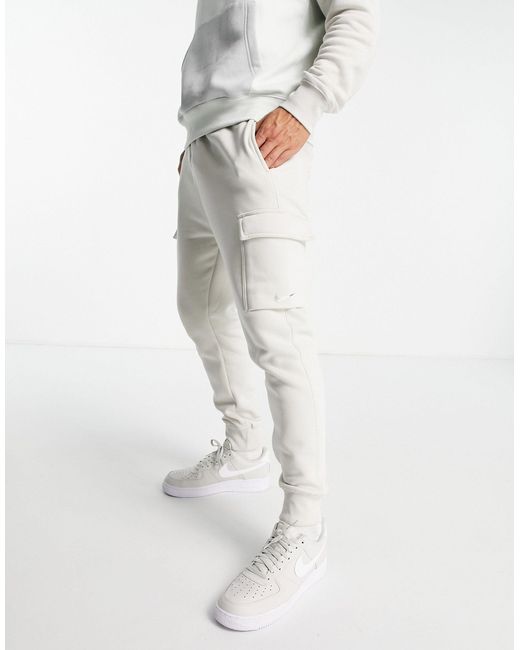 Joggers cargo con fondo elasticizzato color pietra chiaro di Nike in White da Uomo