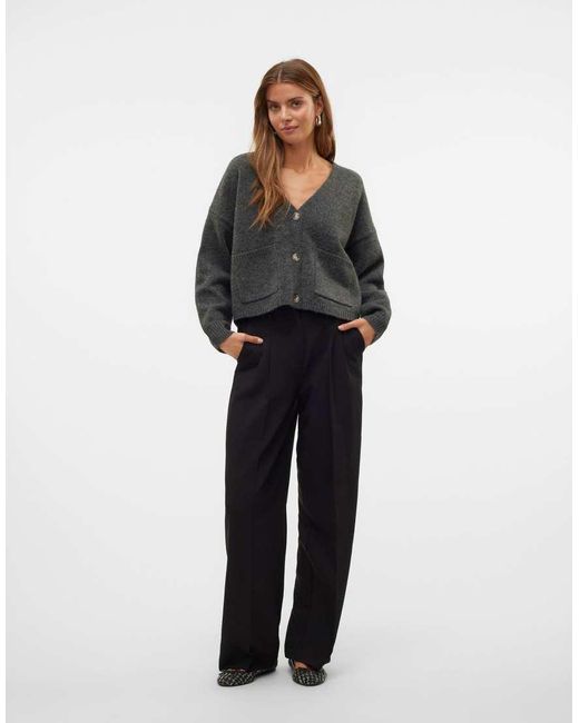 Cárdigan Gris Oscuro Jaspeado De Vero Moda de color Multicolor