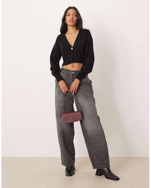 Glamorous Black Voluminous Sleeve Cropped Cardigan