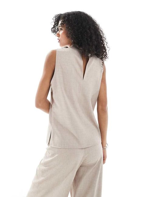 ASOS White High Neck Sleeveless Co-ord Top