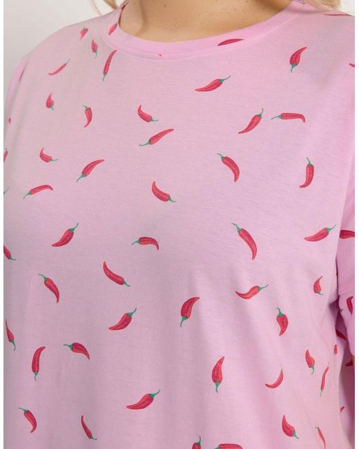 Yours Clothing Pink Chilli Sleep Tee Nightdress