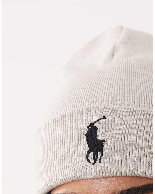 Polo Ralph Lauren Brown Icon Logo Cotton Knit Beanie