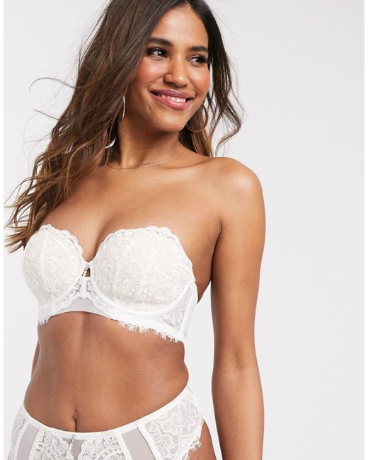 Ann Summers White Fiercely Sexy Strapless Lace And Sequin Balcony Bra